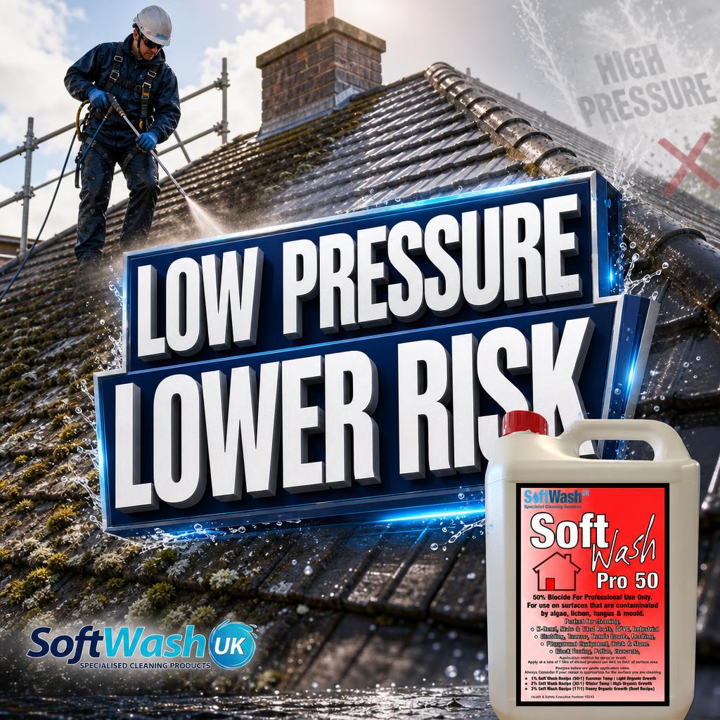 Softwashing Roof Tiles vs Pressure Washing: UK Guide
