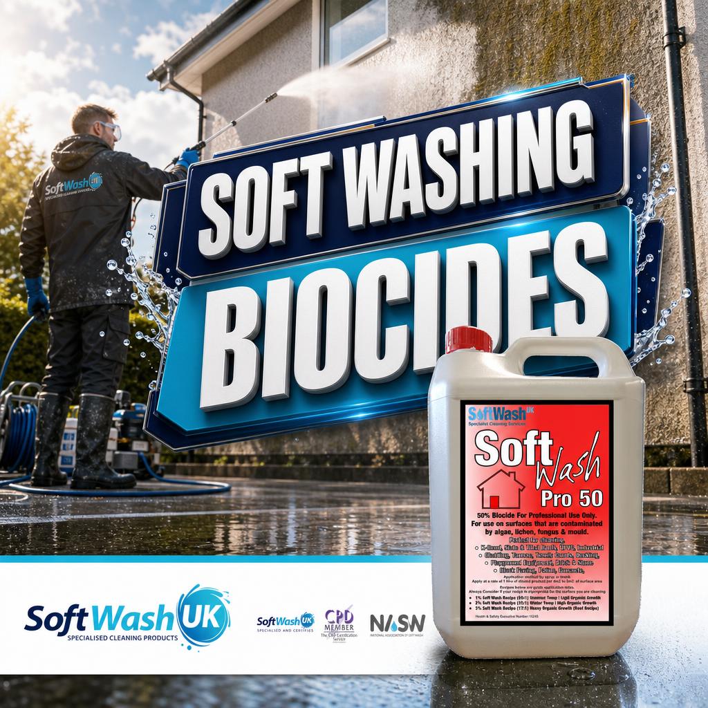 Soft Washing Biocides: Safe, Effective Exterior Cleaning Guide