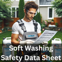 Professional reviewing a Custom SDS Sheet for Safe Softwashing