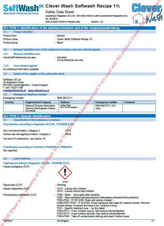 Softwash SDS Sheets