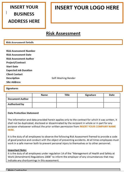 Soft Washing Render Risk Assessment