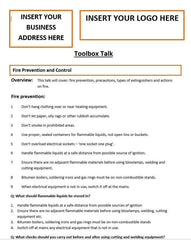 Fire Prevention and Control Template