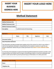 Scaffold Erection and Dismantling Method Statement