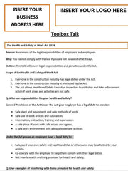 The Health and Safety at Work Act 1974 Template